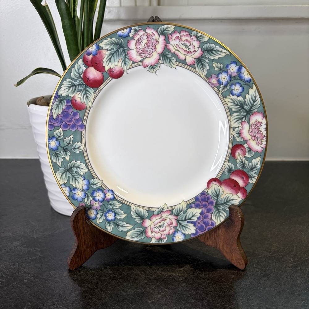 6- Royal Doulton ORCHARD HILL Bone‎ China Wide Band Accent Salad Plate 8" EUC